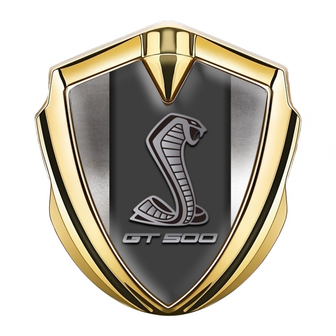 Ford Shelby Fender Metal Domed Emblem Gold Metal Sheet GT500 Motif