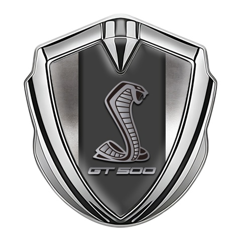 Ford Shelby Fender Metal Domed Emblem Silver Metal Sheet GT500 Motif