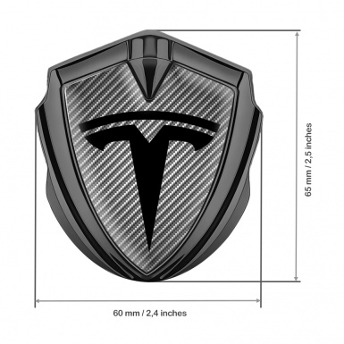 Tesla Self Adhesive Bodyside Emblem Graphite Light Carbon Black Logo
