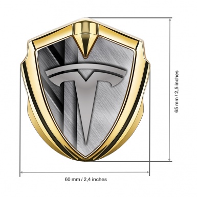 Tesla Bodyside Badge Self Adhesive Gold Diverse Metal Plates Edition