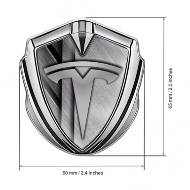 Tesla Bodyside Badge Self Adhesive Silver Diverse Metal Plates Edition