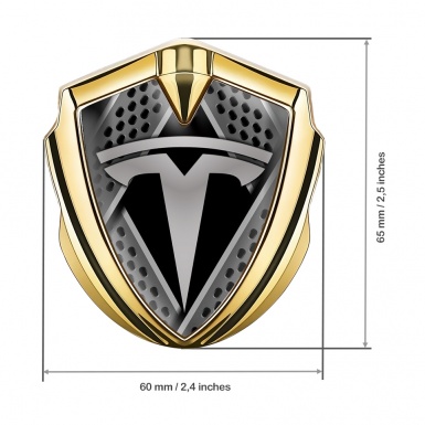Tesla Bodyside Domed Emblem Gold Bladed Concept Grey Edition
