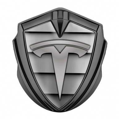 Tesla Bodyside Badge Self Adhesive Graphite Shutter Style Grey Logo