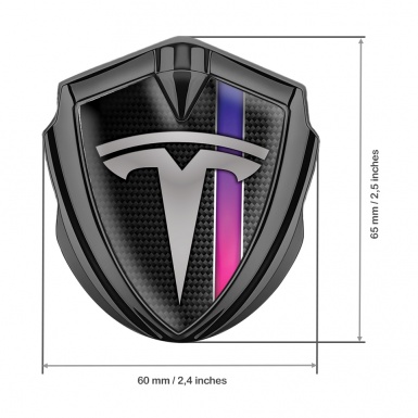 Tesla Bodyside Domed Emblem Graphite Dark Carbon Gradient Stripe Motif