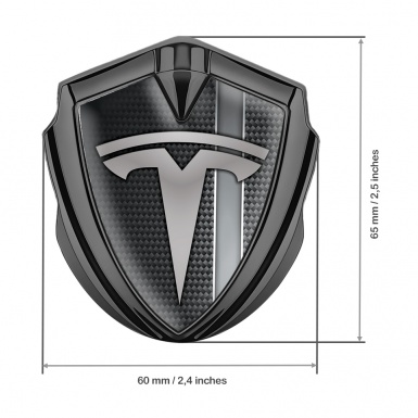 Tesla Bodyside Badge Self Adhesive Graphite Dark Carbon Grey Stripe Effect