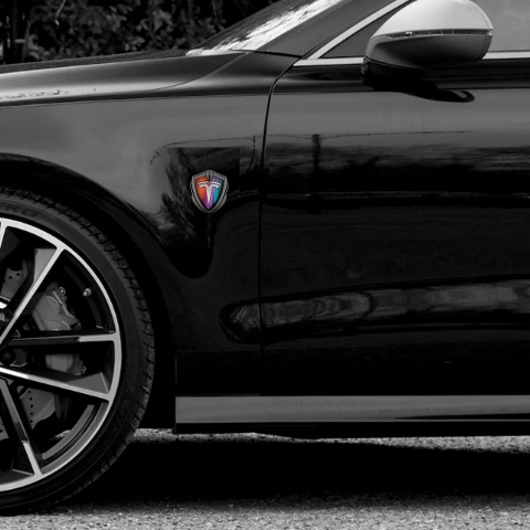 Tesla Self Adhesive Bodyside Emblem Graphite Color Palette Grey Logo