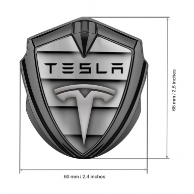 Tesla Bodyside Badge Self Adhesive Graphite Car Grille Effect Classic Logo