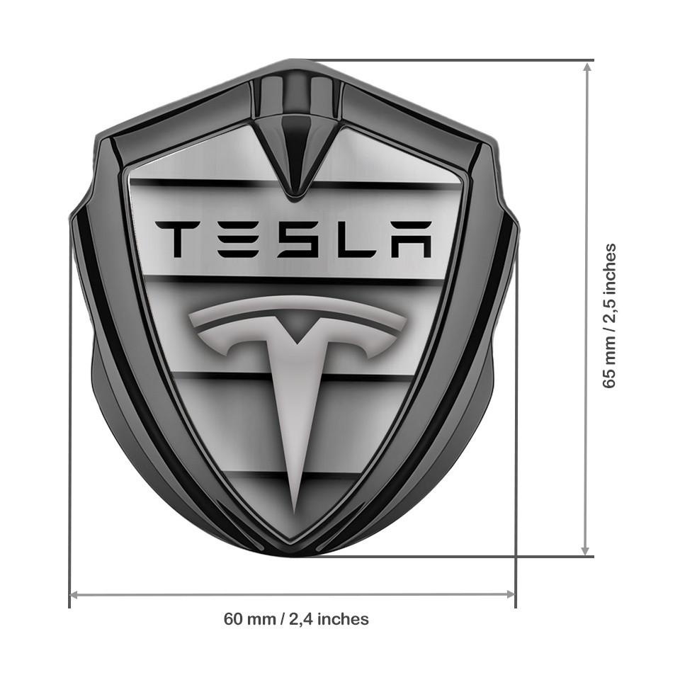 Tesla Bodyside Badge Self Adhesive Graphite Car Grille Effect Classic ...