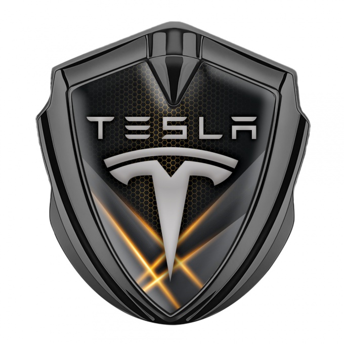 Tesla Bodyside Domed Emblem Graphite Mango Color Hex Grey Classic Logo