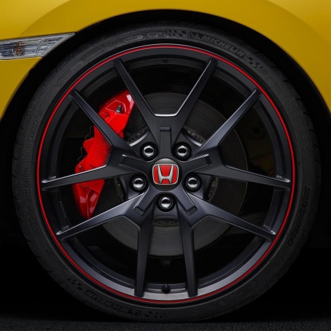 Honda  Domed Stickers Wheel Center Cap Red Speed