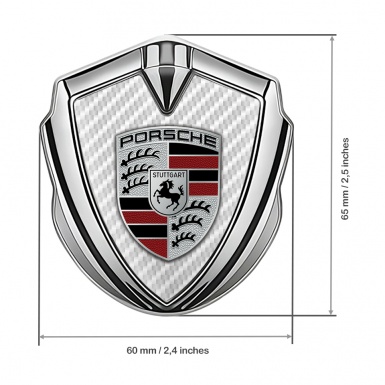 Porsche Self Adhesive Bodyside Emblem Silver White Carbon Color Logo