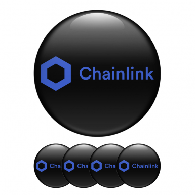 Chainlink Link Crypto Currencies 3D Silicone Stickers Black