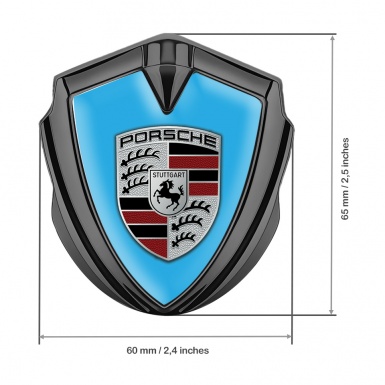 Porsche Bodyside Badge Self Adhesive Graphite Persian Blue Base Color Logo