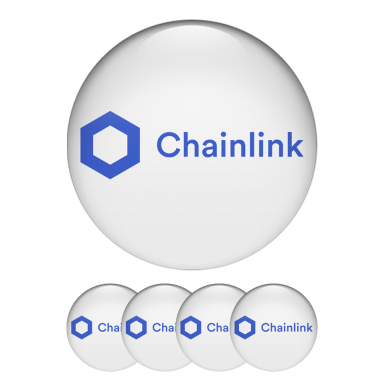 Chainlink Link Crypto Currencies 3D Silicone Stickers White
