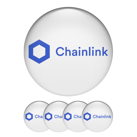 Chainlink Link Crypto Currencies 3D Silicone Stickers White