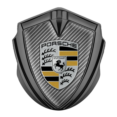 Porsche Fender Emblem Badge Graphite Light Carbon Black Yellow Elements