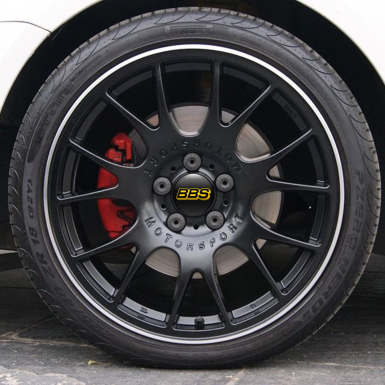 BBS Silicone Stickers Wheel Center Cap Black and Yellow Classic
