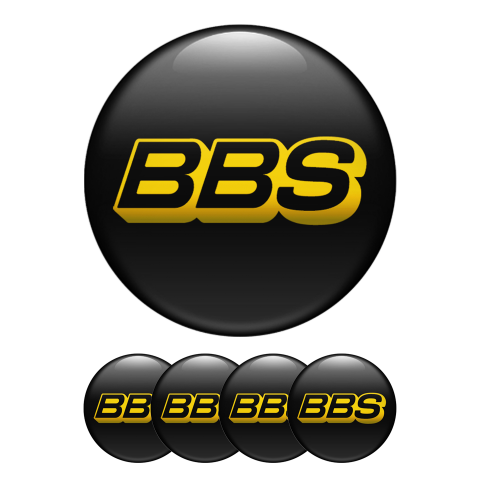BBS Silicone Stickers Wheel Center Cap Black and Yellow Classic