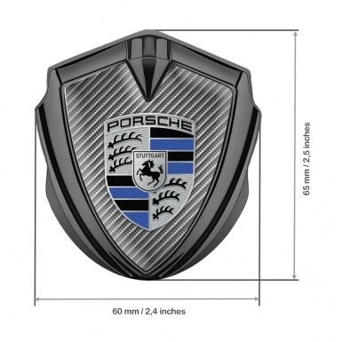 Porsche Metal Emblem Self Adhesive Graphite Light Carbon Cobalt Logo Motif