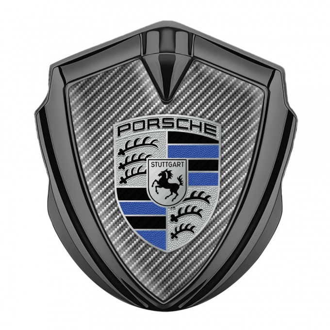 Porsche Metal Emblem Self Adhesive Graphite Light Carbon Cobalt Logo Motif