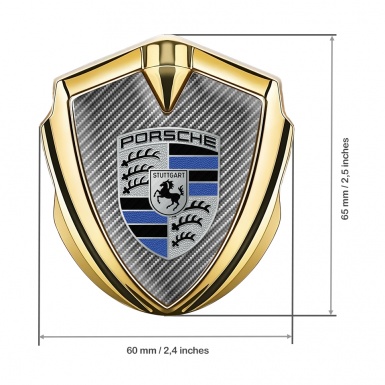 Porsche Metal Emblem Self Adhesive Gold Light Carbon Cobalt Logo Motif