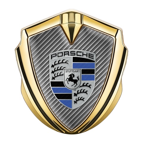 Porsche Metal Emblem Self Adhesive Gold Light Carbon Cobalt Logo Motif