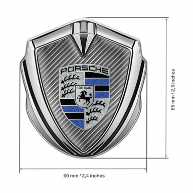 Porsche Metal Emblem Self Adhesive Silver Light Carbon Cobalt Logo Motif