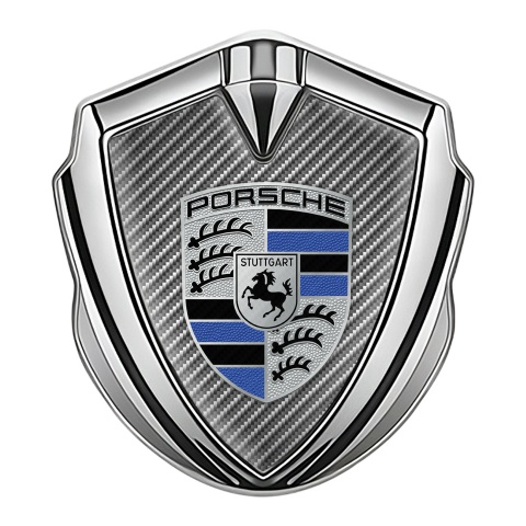 Porsche Metal Emblem Self Adhesive Silver Light Carbon Cobalt Logo Motif