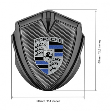 Porsche Bodyside Domed Emblem Graphite Light Carbon Blue Elements Edition