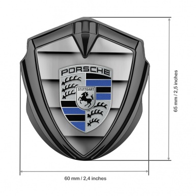 Porsche Trunk Emblem Badge Graphite Steel Shutter Navy Blue Elements