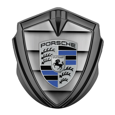 Porsche Trunk Emblem Badge Graphite Steel Shutter Navy Blue Elements