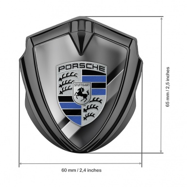 Porsche Bodyside Badge Self Adhesive Graphite Horizontal Plates Blue Elements
