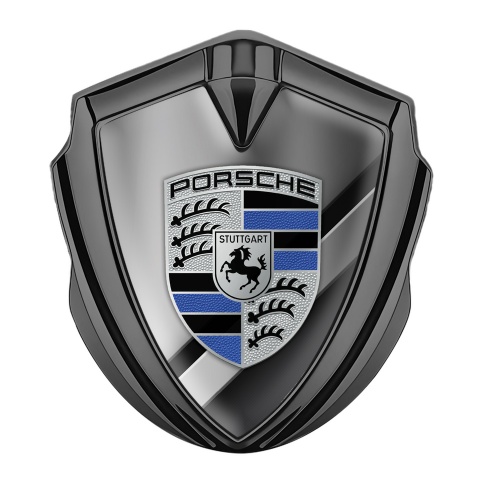 Porsche Bodyside Badge Self Adhesive Graphite Horizontal Plates Blue Elements