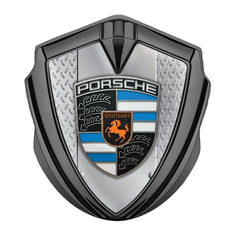 Porsche Self Adhesive Bodyside Emblem Graphite Industrial Plate Blue Elements