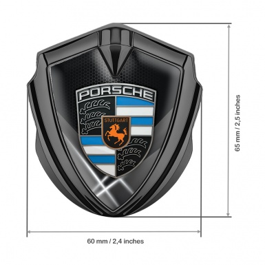 Porsche Tuning Emblem Self Adhesive Graphite Light Hex Blue Elements Crest