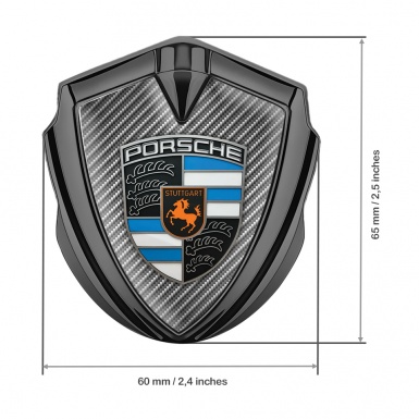 Porsche Bodyside Domed Emblem Graphite Light Carbon Electric Blue Edition