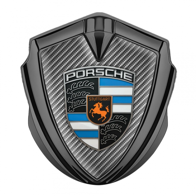 Porsche Bodyside Domed Emblem Graphite Light Carbon Electric Blue Edition