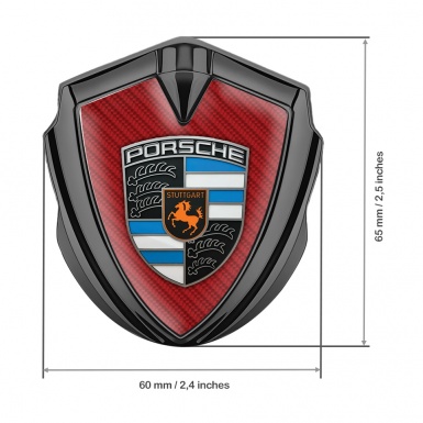 Porsche Bodyside Badge Self Adhesive Graphite Red Carbon Blue Parts Crest