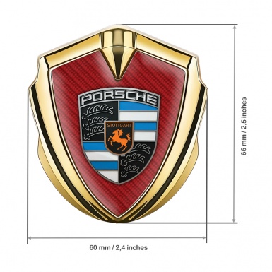 Porsche Bodyside Badge Self Adhesive Gold Red Carbon Blue Parts Crest