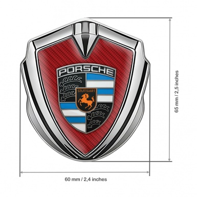 Porsche Bodyside Badge Self Adhesive Silver Red Carbon Blue Parts Crest