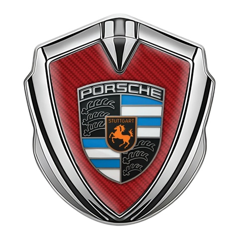 Porsche Bodyside Badge Self Adhesive Silver Red Carbon Blue Parts Crest