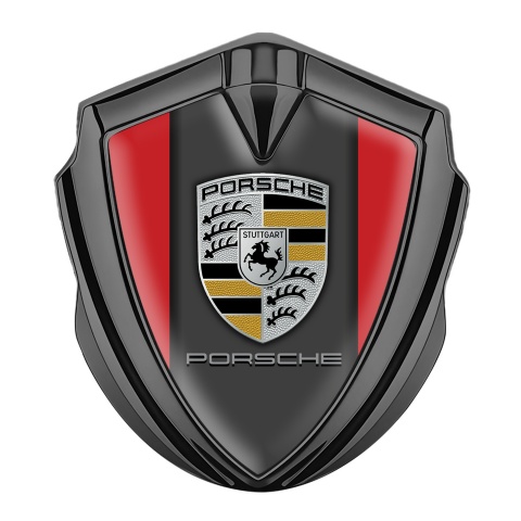Porsche Self Adhesive Bodyside Emblem Graphite Red Base Copper Color