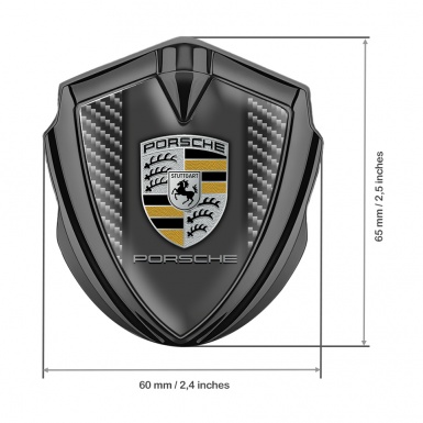 Porsche Tuning Emblem Self Adhesive Graphite Light Carbon Dark Pilon Design