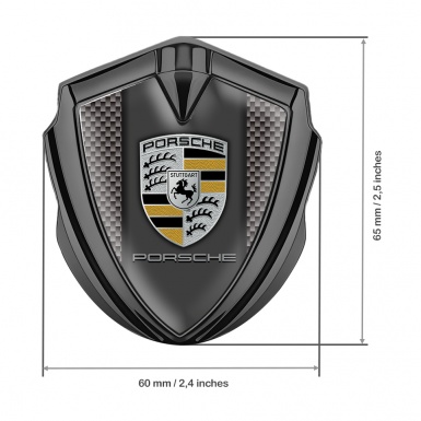 Porsche Tuning Emblem Self Adhesive Graphite Dark Carbon Center Pilon Design