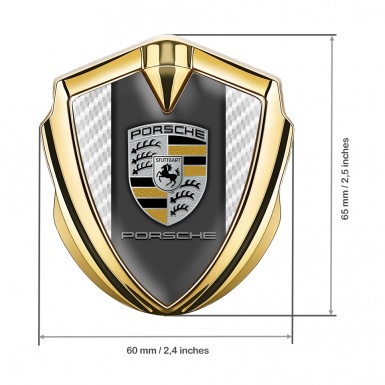 Porsche Trunk Metal Emblem Badge Gold White Carbon Silver Crest Design