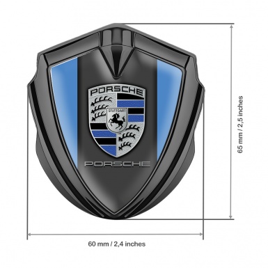 Porsche Bodyside Badge Self Adhesive Graphite Blue Base Denim Color Crest