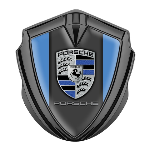 Porsche Bodyside Badge Self Adhesive Graphite Blue Base Denim Color Crest