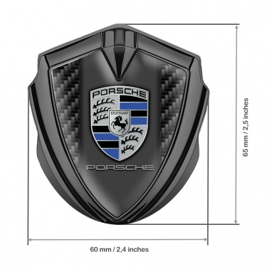 Porsche Bodyside Domed Emblem Graphite Black Carbon Blue Elements Design