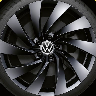 VW Silicone Stickers Center Cap Black White New Style Logo