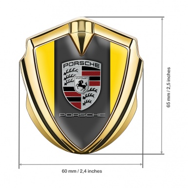 Porsche Self Adhesive Bodyside Emblem Gold Yellow Color Base Variant